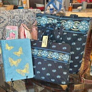 Unlisted #1 Sharif Quilted Paisley Tote and Organizer Set - Blue